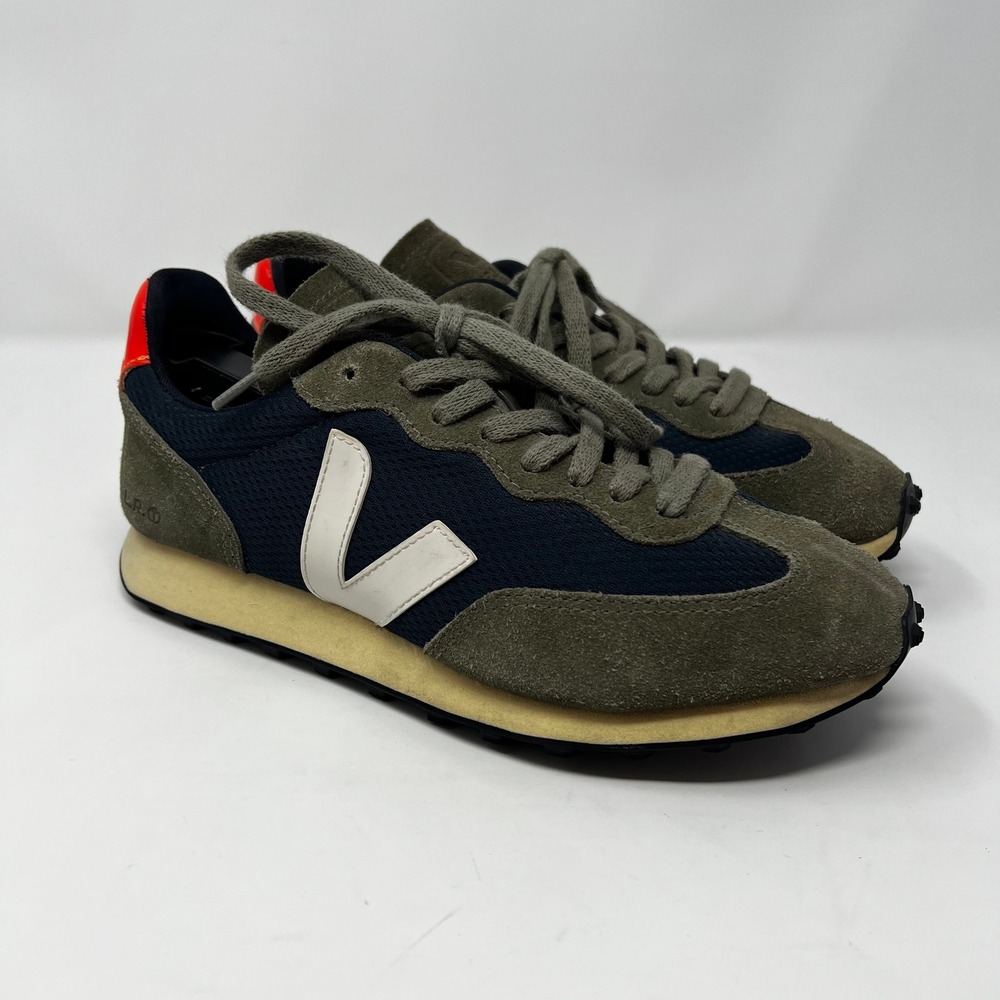Veja Rio Branco Alveomesh Sneakers Navy Blue Gray Womens Size 7